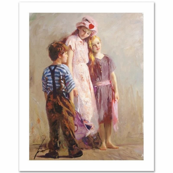 Pino Signed Limited Edition Embellished 26x20 Canvas Giclee: "The Spirit of Love"