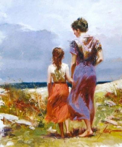 Pino Signed Limited Edition Embellished 26x22 Canvas Giclee: "SUMMER AFTERNOON" Pino Signed Limited Edition Embellished 26x22 Canvas Giclee: "SUMMER AFTERNOON"