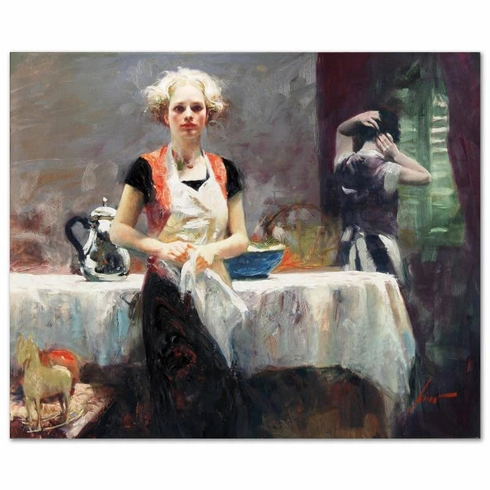 Pino Signed Limited Edition Embellished 28x34 Canvas Giclee: "IN THE LATE EVENING" Pino Signed Limited Edition Embellished 28x34 Canvas Giclee: "IN THE LATE EVENING"