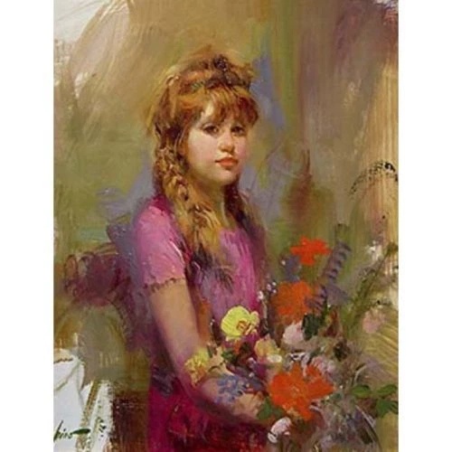 Pino Signed Limited Edition Embellished Canvas Giclee: "CLARISSA"