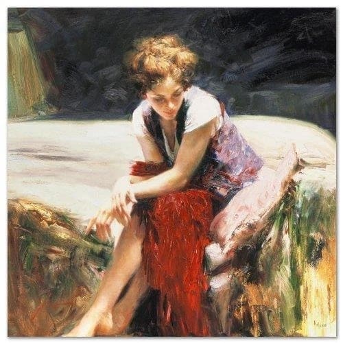 Pino Signed Limited Edition Embellished Canvas Giclee: "Whispering Heart"