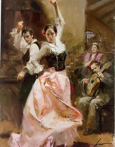 Pino Signed Limited Edition Print on Paper: "Dancing in Barcelona " Pino Signed Limited Edition Print on Paper: "Dancing in Barcelona "