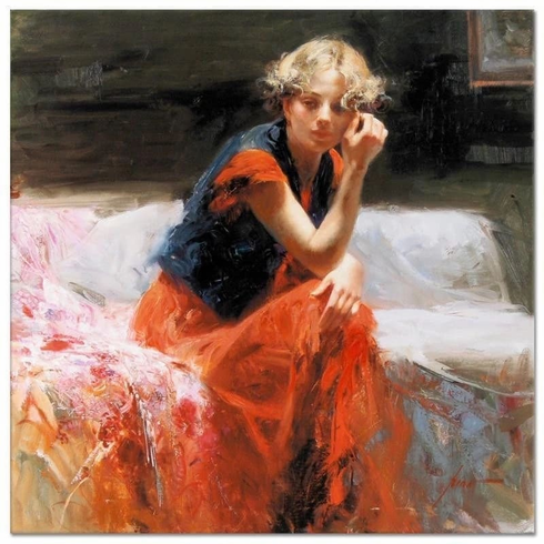 Pino Signed Limited Edition SN 30x30 Limited Edition Canvas Giclee:"Silent Contemplation" Pino Signed Limited Edition SN 30x30 Limited Edition Canvas Giclee:"Silent Contemplation"