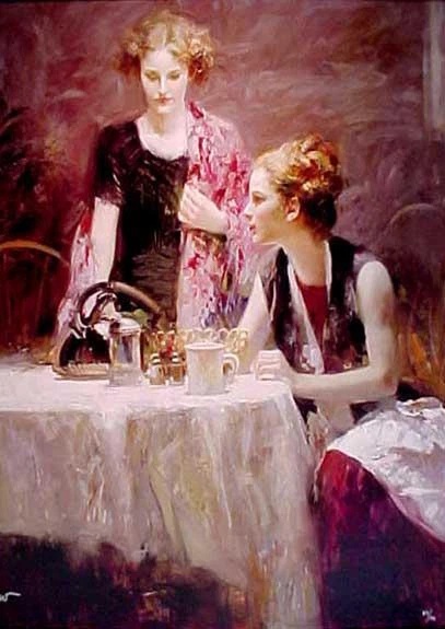 Pino Signed38x32 Canvas Giclee: "After Dinner"