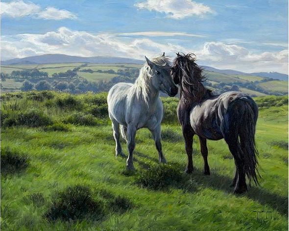 Robert Duncan Artist Signed Limited Edition Canvas Giclee:"Summer Wind on the Moor"