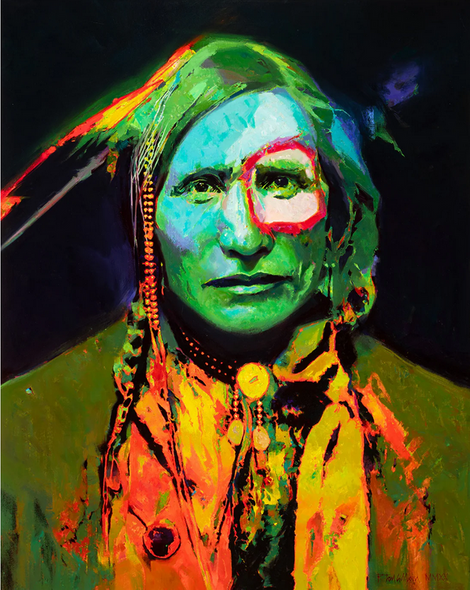 R. Tom Gilleon Artist Signed and Numbered Limited Edition Canvas Giclee:"Slow Bull's Eye"