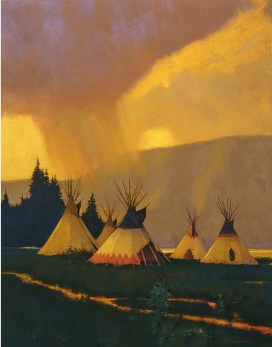 R. Tom Gilleon Limited Edition Canvas Giclee:"Yellowstone Reflections"