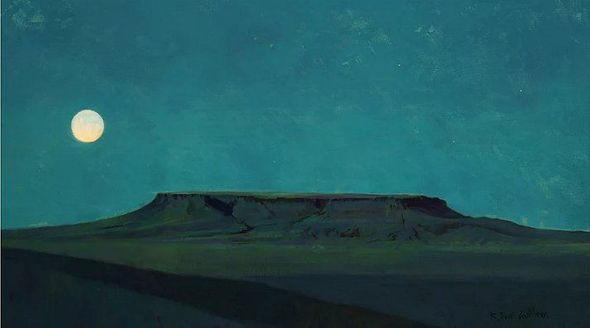 R. Tom Gilleon Limited Edition Canvas Giclee:"Full Moon Fort Mountain"