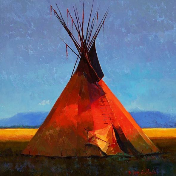 R. Tom Gilleon Limited Edition Canvas Giclee:"Red Lodge and Butte"