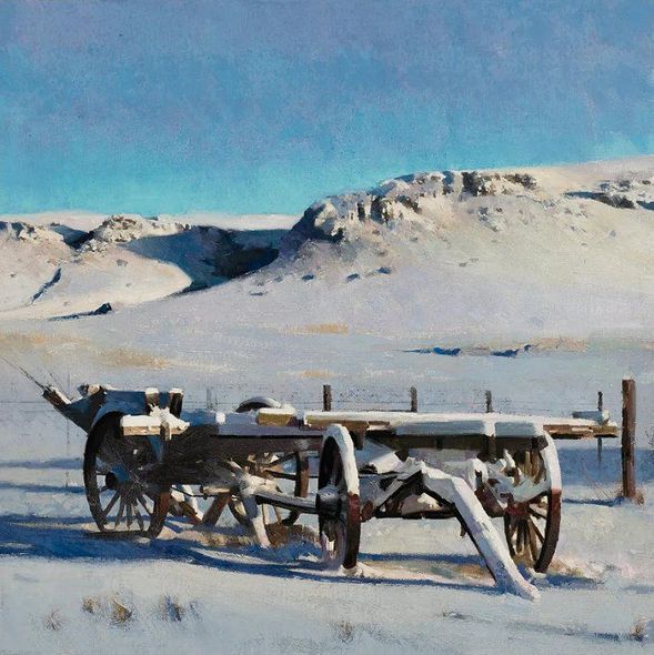 R. Tom Gilleon Limited Edition Canvas Giclee:"Winter Haywagon"
