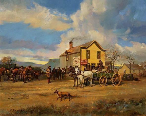 R. Tom Gilleon Limited Edition Canvas Giclee:"Krause's Sample Place"