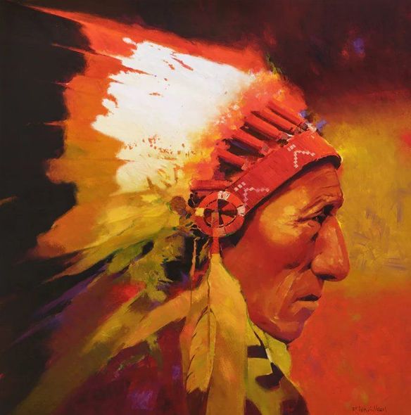 R. Tom Gilleon Limited Edition Canvas Giclee:"Blood Chief"