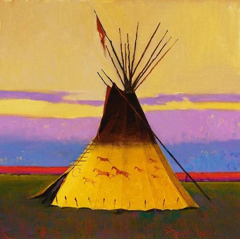 R. Tom Gilleon Limited Edition Canvas Giclee:"Big Sky Lodge"