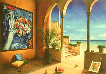 Rafael Quevedo Orlando Handsigned and Numbered Limited Edition Giclee on Canvas:"Afternoon"