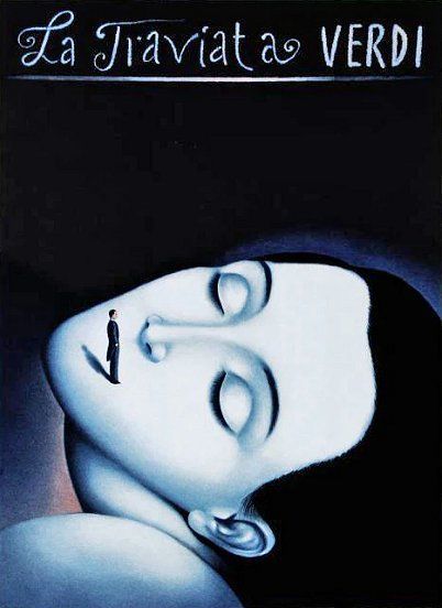 Rafal Olbinski Limited Edition Lithograph on Museum Quality Deckle Edge Paper:"La Traviata Verdi"