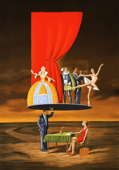 Rafal Olbinski Limited Edition Lithograph on Museum Quality Deckle Edge Paper: "Predictable Assumption"