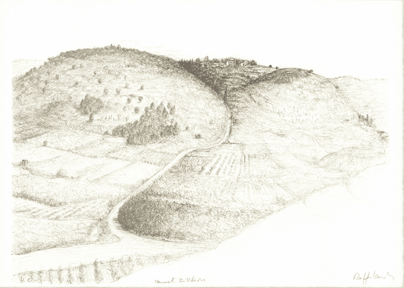 Raffi Kaiser Rare Vintage Artist Signed Lithograph: "Landscape near Nottingham"