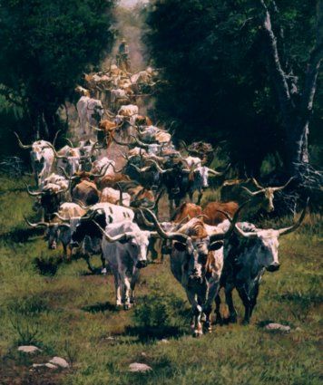 RAGAN GENNUSA 27X23 Secondary Market Art: "TEXAS TRAILS CNV"
