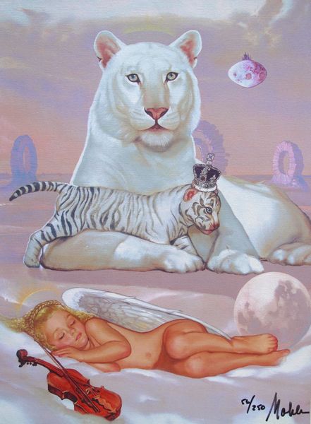 Ralph Wolfe Cowan Limited Edition Giclee on Canvas:"Tiger Dreams"