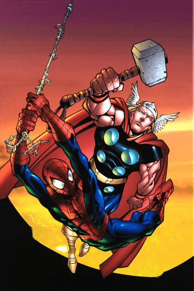 Randy Green and Marvel Comics Limited Edition Giclée on Canvas: "Marvel Age Spider-Man Team Up #4"