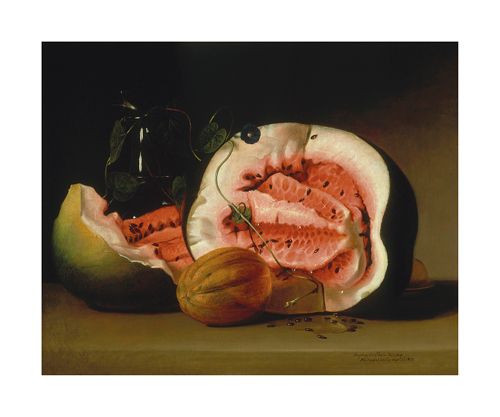 Raphaelle Peale Hand Numbered Limited Edition Print on Paper :"Melons and Morning Glories"