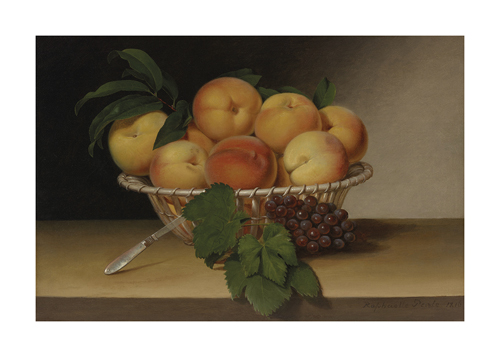 Raphaelle Peale Hand Numbered Limited Edition Print on Paper :"Still Life - Basket of Peaches"