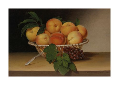 Raphaelle Peale Hand Numbered Limited Edition Print on Paper :"Still Life - Basket of Peaches"