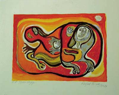 Raquel Forner Hand Signed Publisher Proof Lithograph:"Space Voyage"