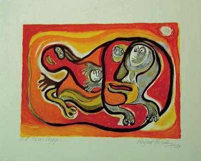 Raquel Forner Hand Signed Publisher Proof Lithograph:"Space Voyage"