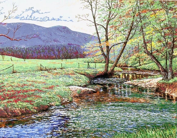 Ray Byram Limited Edition Hand Pulled Serigraph on Paper: "THE VALLEY IN SPRING"