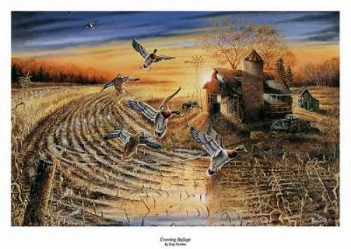 Ray Mertes. Signed and Numbered Limited Edition Lithograph: "Evening Refuge"