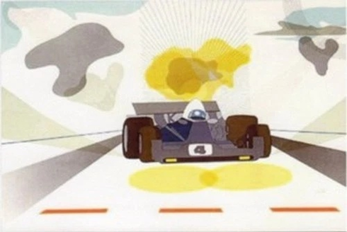 Raymond Loewy Serigraph Print: "Race Car In Sun" Raymond Loewy Serigraph Print: "Race Car In Sun"