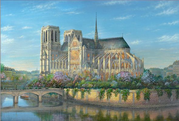 Thomas Kinkade Studios Limited Edition Giclee Print:"Notre-Dame"