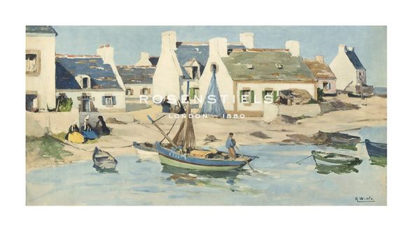 Raymond Wintz Hand Numbered Limited Edition Print on Paper :"Boat at Beach Edge"
