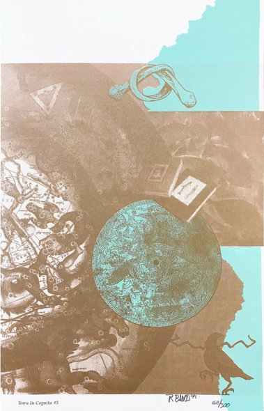 Rebecca Baird Hand Signed Limited Edition Lithograph Print : "TERRA IN COGNITA #5"
