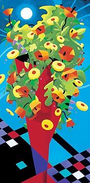 Ren&eacute; Lalonde Limited Edition Hand Pulled Serigraph:"Cosmic Bouquet"
