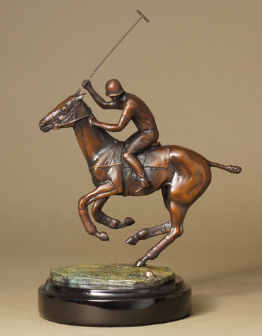 Rene Rushing Handcrafted Solid Bronze Sculpture:"Polo Player" Rene Rushing Handcrafted Solid Bronze Sculpture:"Polo Player"
