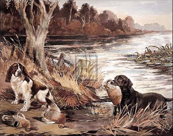 Reuben Ward Binks Artist Hand Colored Copper Plate Printed Atelier Print:"Brought to Bank"