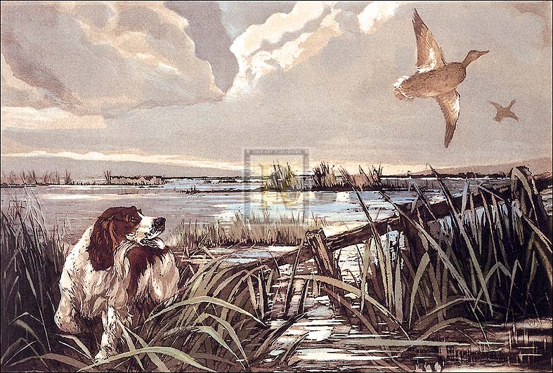 Reuben Ward Binks Artist Hand Colored Copper Plate Printed Atelier Print:"The Flight"