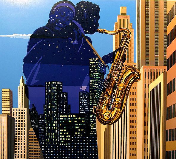 Reudor Limited Edition Serigraph on Paper:"City Serenade"