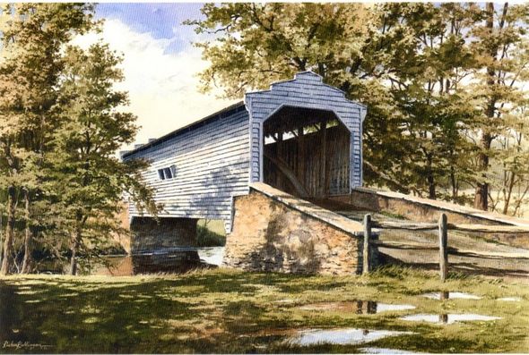 Richard Bollinger Hand Signed and Numbered Limited Edition Print:"Gibson's Bridge"