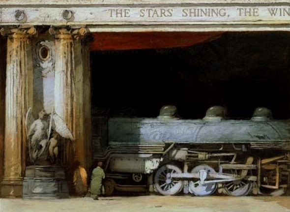 Richard Bunkall Handsigned and Numbered Limited Edition Giclee: "Train At Rest"