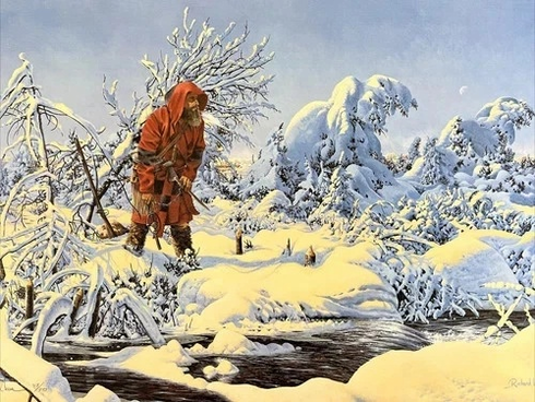 Richard Luce Signed Lithograph Print on Paper: "When Pelts were Prime"