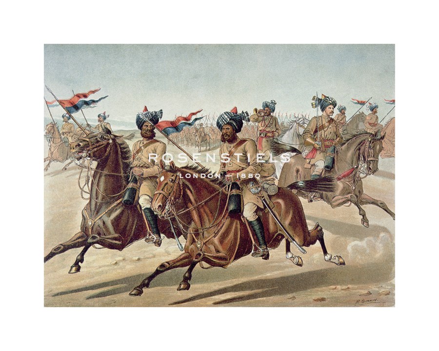Richard Simkin Hand Numbered Limited Edition Print on Paper :"Scouts of the 10th Bengal Lancers"
