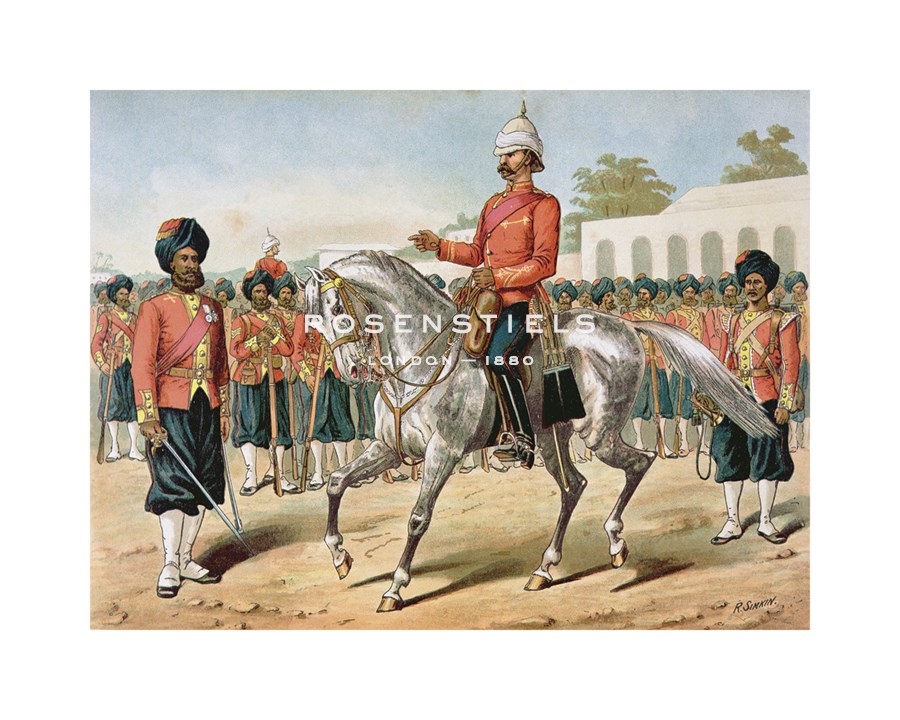 Richard Simkin Hand Numbered Limited Edition Print on Paper :"The 7th Bengal Infantry on Parade"