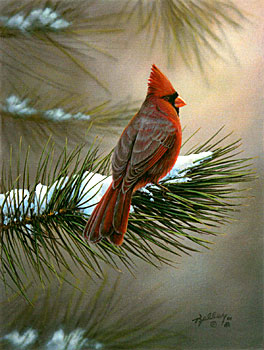 Rick Kelley Handsigned And Numbered Limited Edition on Canvas:"Winter Red"