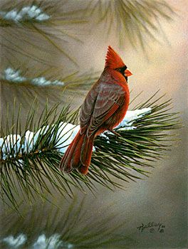 Rick Kelley Handsigned And Numbered Limited Edition on Canvas:"Winter Red"