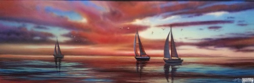Rick Kelley Handsigned And Numbered Limited Edition:"Red Sky At Night"