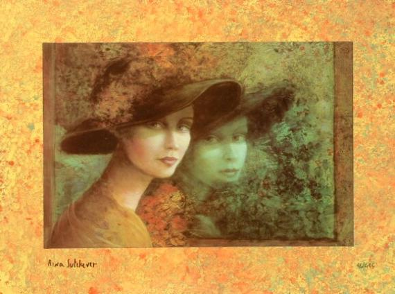 Rina Sutzkever Hand Signed Framed Limited Edition AP Embellished Lithograph on Wood: " Deep Forest "