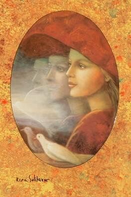 Rina Sutzkever Hand Signed and Numbered Limited Edition Embellished Lithograph on Wood: " My Best Friend "
